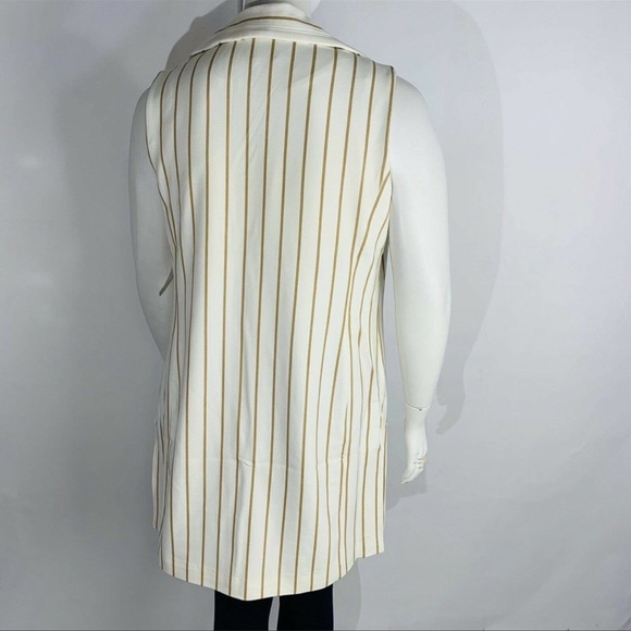 Chico's NWT Elongated Ponte Stripe Open Vest Chicos Size 2P = 12 Petite - Picture 7 of 14